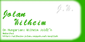 jolan wilheim business card